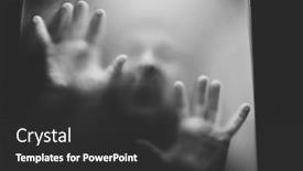  Presentation with scary - Presentation consisting of scary-picture-of-hands-behind background and a dark gray colored foreground
