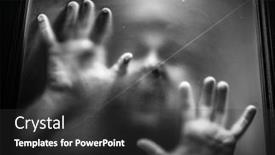  Presentation with scary - Slide set featuring scary-picture-of-hands-behind background and a dark gray colored foreground