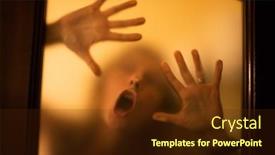  Presentation with scary halloween - PPT theme enhanced with scary-picture-of-hands-behind background and a tawny brown colored foreground