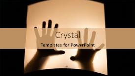  Presentation with scary halloween - PPT theme enhanced with scary-picture-of-hands-behind background and a coral colored foreground