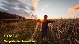  Presentation with scary - PPT layouts consisting of scary scarecrow in a hat background and a wine colored foreground