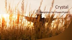  Presentation with scary halloween - PPT layouts featuring scary scarecrow in a hat background and a lemonade colored foreground