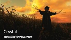  Presentation with scary halloween - Slide deck with scary-scarecrow-in-a-hat background and a black colored foreground