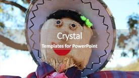  Presentation with patch clamp - Slides featuring scary scarecrow on a pumpkin background and a coral colored foreground