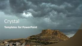  Presentation with scary - Beautiful PPT theme featuring scary sky in alicante backdrop and a gray colored foreground