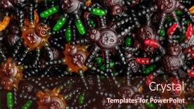  Presentation with scary halloween - Theme featuring scary-sweet-jelly-spiders and a wine colored foreground