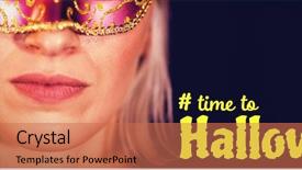  Presentation with masquerade - Beautiful theme featuring scary times - digital image of time backdrop and a coral colored foreground