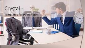  Presentation with skeletons - Cool new presentation theme with scary times - funny business meeting with boss backdrop and a lemonade colored foreground