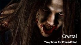  Presentation with wind energy close up portrait - PPT layouts having scary woman - close-up portrait of a bloodthirsty background and a black colored foreground