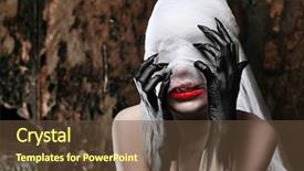 Presentation with horror - Presentation design having scary woman - shot of a twilight girl background and a tawny brown colored foreground