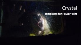  Presentation with scary halloween - Slides with scary-woman-behind-window background and a black colored foreground