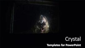  Presentation with scary halloween - Slide set with scary-woman-behind-window background and a black colored foreground