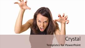  Presentation with scary - Amazing presentation design having scary woman isolated on white backdrop and a  colored foreground