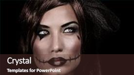  Presentation with scary halloween - Cool new slide set with food sweet and sour meatball backdrop and a tawny brown colored foreground.