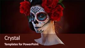  Presentation with arabian woman wearing hijab muslim - Presentation theme enhanced with scary woman wearing santa muerte background and a wine colored foreground