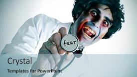  Presentation with zombie - Cool new presentation with scary zombie doctor backdrop and a light blue colored foreground