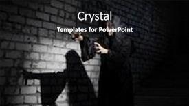  Presentation with old house - Presentation design featuring scary zombie girl in old house background and a black colored foreground