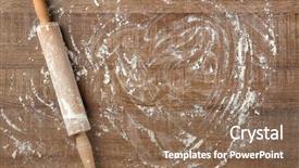  Presentation with flour - Amazing PPT theme having scattered flour and rolling pin backdrop and a violet colored foreground