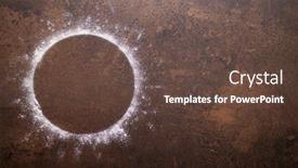  Presentation with flour - Cool new presentation theme with scattered-flour-food-as-bakery backdrop and a tawny brown colored foreground