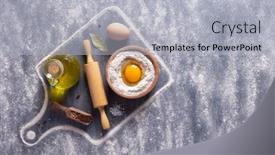  Presentation with recipe - PPT layouts enhanced with scattered-flour-powder-and-bakery background and a light gray colored foreground