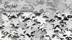  Presentation with shining star - Audience pleasing PPT layouts consisting of scattered glittering stars confetti backdrop and a light gray colored foreground