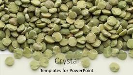  Presentation with bunch of green peas - Presentation theme featuring scattered-green-split-peas background and a mint green colored foreground