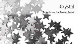  Presentation with hollywood star - Presentation design having scattered metal stars background and a white colored foreground