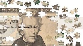  Presentation with financial - Slides enhanced with scattered-money-puzzle-for-use background and a soft green colored foreground