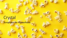  Presentation with popcorn - Amazing slide deck having scattered popcorn on color background backdrop and a yellow colored foreground