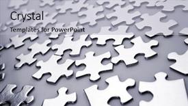  Presentation with shiny - PPT layouts enhanced with scattered shiny jigsaw puzzle pieces background and a light gray colored foreground