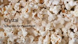  Presentation with popcorn - Presentation design featuring scattered simple popcorn texture background background and a coral colored foreground