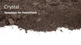  Presentation with soil - Slide set having scattered-soil-on-a-white background and a tawny brown colored foreground