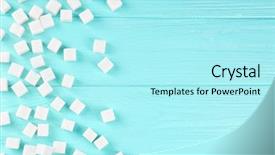  Presentation with sugar - Colorful theme enhanced with scattered sugar cubes on wooden backdrop and a arctic colored foreground