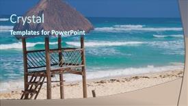  Presentation with mexico cancun - Beautiful slide deck featuring scebe-of-a-beach backdrop and a ocean colored foreground