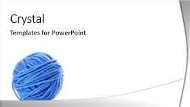  Presentation with few thread bobbin isolated - Cool new PPT layouts with sceins - blue ball of woollen thread backdrop and a white colored foreground