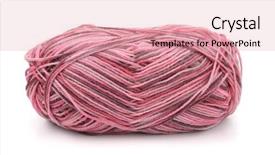  Presentation with multicolor yarn - Audience pleasing PPT theme consisting of sceins - skein of multicolor acrylic knitting backdrop and a coral colored foreground