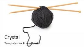  Presentation with needles - Slides enhanced with sceins - woolen balls and knitting needles background and a white colored foreground