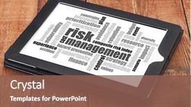  Presentation with risk management - PPT theme consisting of scenario - risk management word cloud background and a violet colored foreground