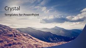  Presentation with dark blue moonlight landscape - Presentation having scenario - summer landscape mountain path background and a seafoam green colored foreground