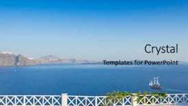  Presentation with santorini - Beautiful slides featuring scenary - greece santorini island oia village backdrop and a  colored foreground