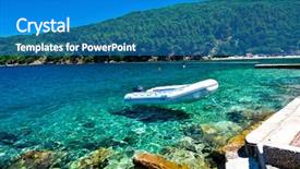  Presentation with burial at sea - Presentation theme having scenary - inflatable raft and wonderful croatian background and a  colored foreground