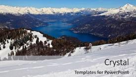  Presentation with wudang mountain - Presentation enhanced with scenary - nice viewscape of lecco lake background and a  colored foreground