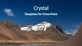  Presentation with dark blue moonlight landscape - Slide deck having scenary - remote dramatic iceland cliff landscape background and a  colored foreground