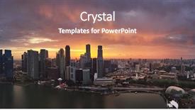  Presentation with singapore city landscape - Colorful slide set enhanced with scenary - singapore city panoramic of central backdrop and a coral colored foreground