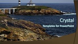  Presentation with lighthouse - Amazing PPT layouts having scenary - small lighthouse at the coast backdrop and a  colored foreground