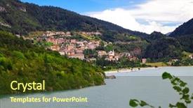  Presentation with alps - Audience pleasing slide deck consisting of scenary - view of molveno lake backdrop and a  colored foreground