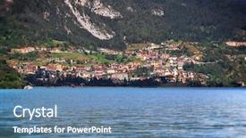  Presentation with italian language - Slide deck enhanced with scenary - view of molveno lake background and a  colored foreground