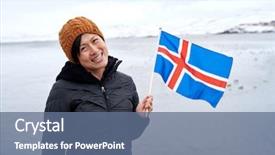  Presentation with happy holiday - Audience pleasing slides consisting of scenary - young asian woman traveler happy backdrop and a ocean colored foreground