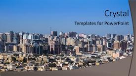  Presentation with panoramic - Colorful slide set enhanced with scence - beautiful panoramic view on baku backdrop and a teal colored foreground