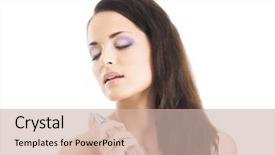  Presentation with healthy food medical bottle - Audience pleasing presentation theme consisting of scence - beauty portrait of young attractive backdrop and a  colored foreground